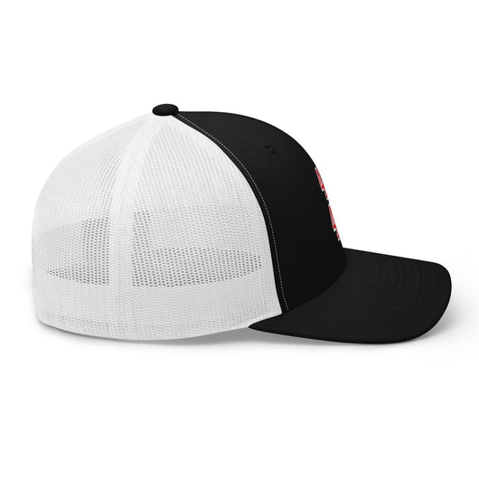 Donald Trump 45-47 Embroidered Mesh Trucker Hat Red/White