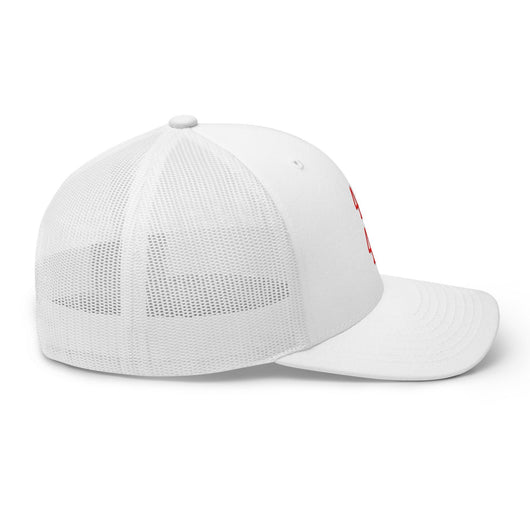 Donald Trump 45-47 Embroidered Mesh Trucker Hat Red/White