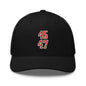 Donald Trump 45-47 Embroidered Mesh Trucker Hat Red/White - Black