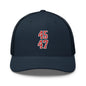 Donald Trump 45-47 Embroidered Mesh Trucker Hat Red/White - Navy