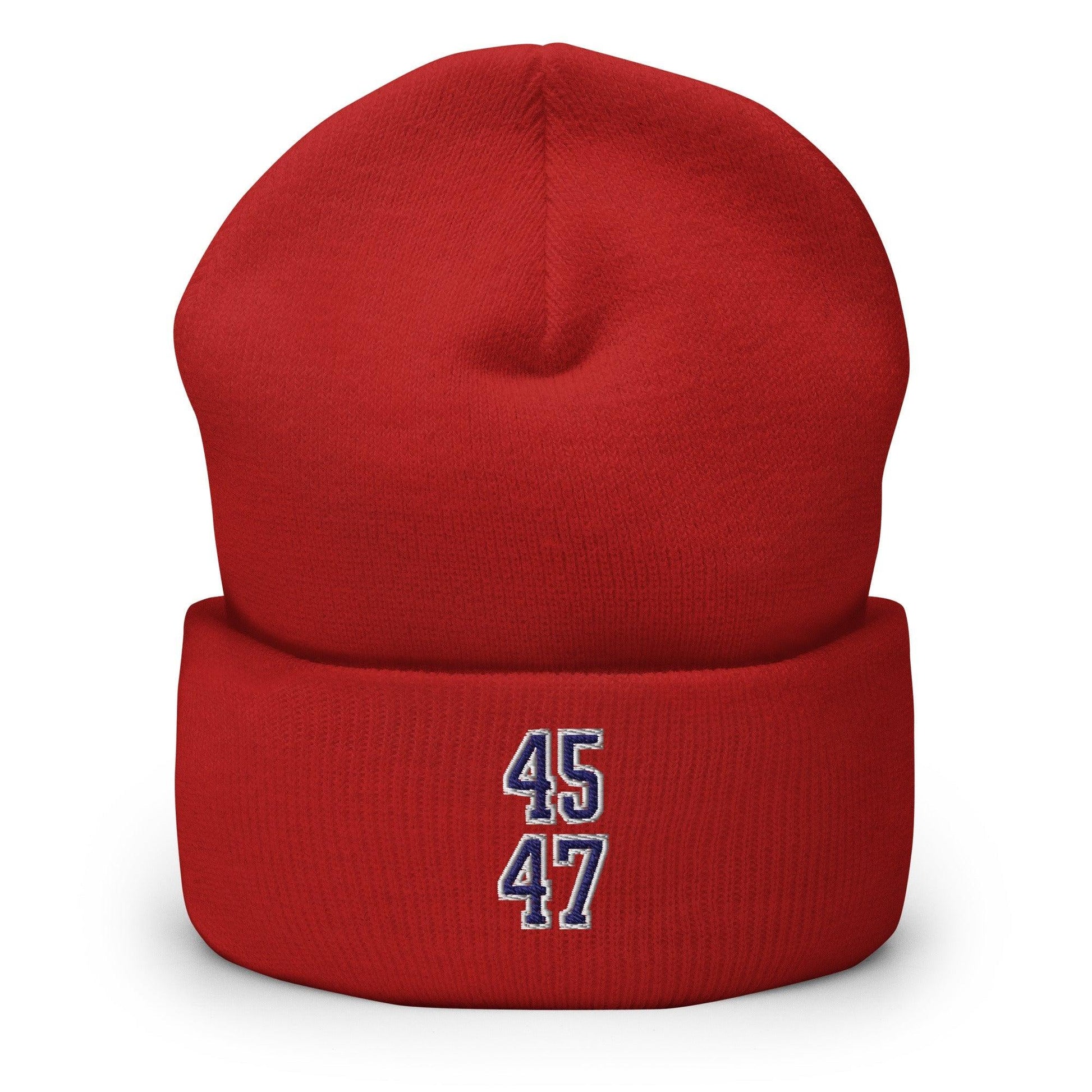 Donald Trump 45-47 Knit Cuffed Beanie - Red