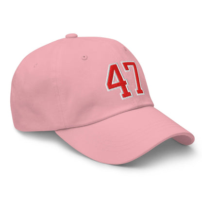 Donald Trump 47 Embroidered Dad Hat Red/White
