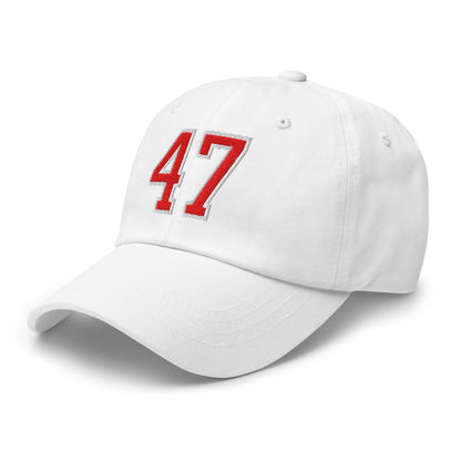 Donald Trump 47 Embroidered Dad Hat Red/White