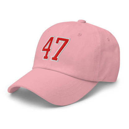 Donald Trump 47 Embroidered Dad Hat Red/White