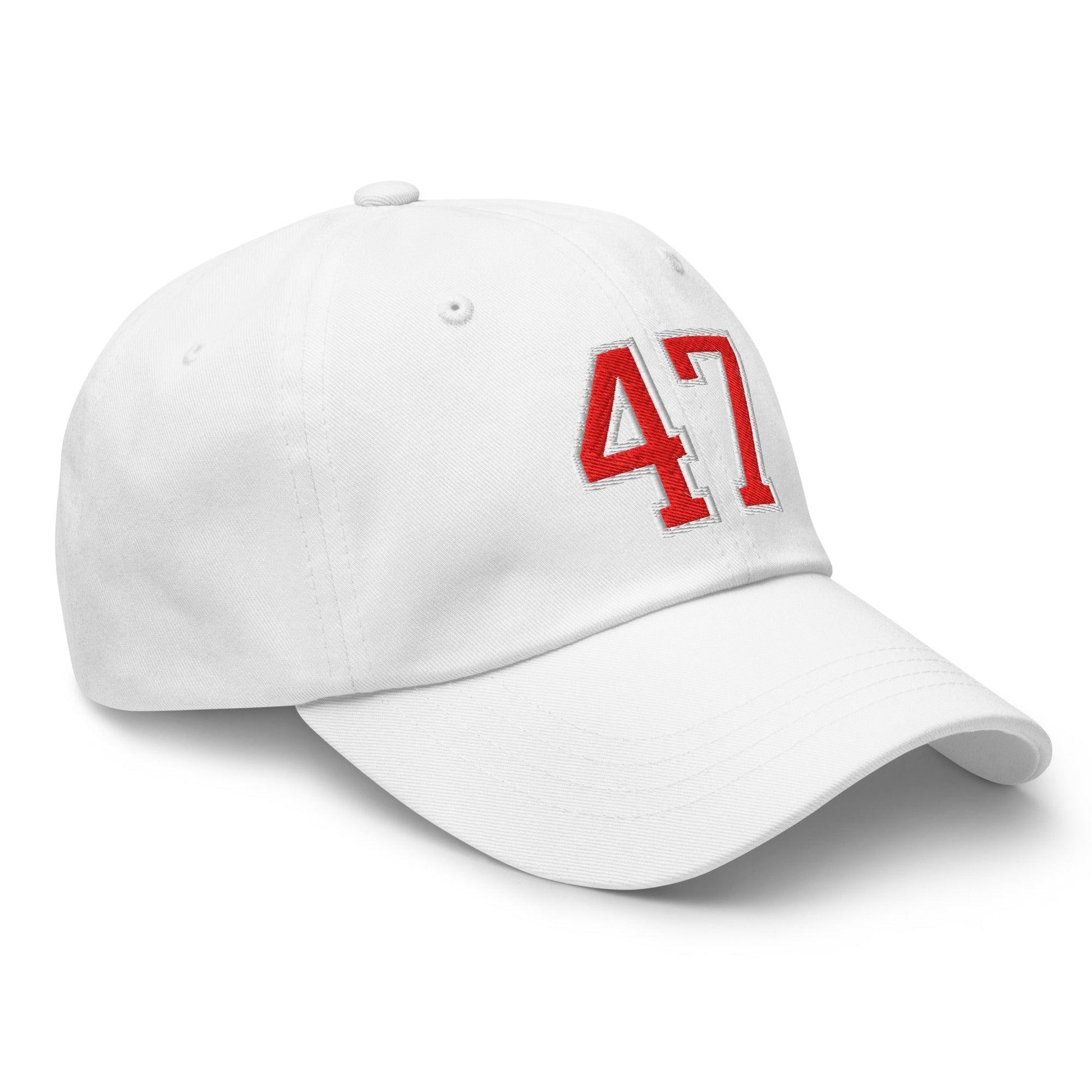 Donald Trump 47 Embroidered Dad Hat Red/White