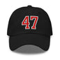 Donald Trump 47 Embroidered Dad Hat Red/White - Black