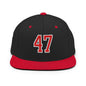 Donald Trump 47 Embroidered Flat Bill Brim Snapback Hat Red/White - Black/ Red