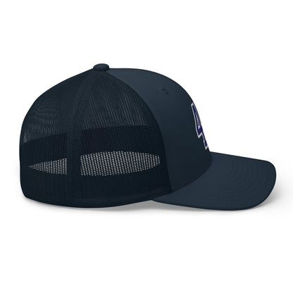 Donald Trump 47 Embroidered Mesh Trucker Hat Blue/White