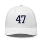 Donald Trump 47 Embroidered Mesh Trucker Hat Blue/White - White