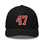 Donald Trump 47 Embroidered Mesh Trucker Hat Red/White - Black
