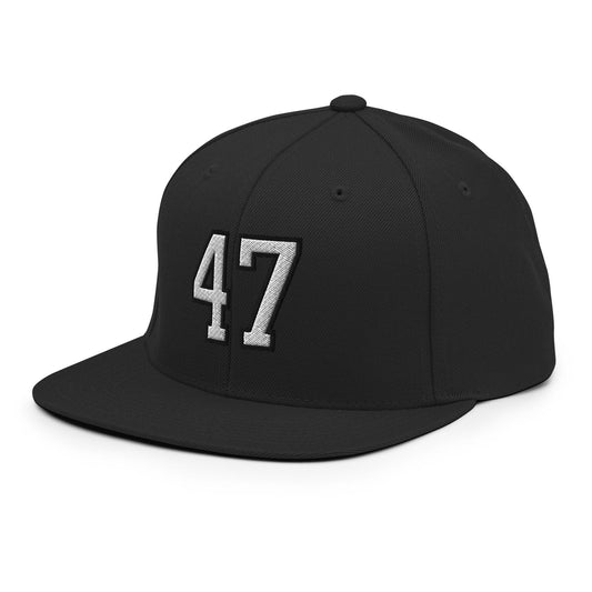 Donald Trump 47 Flat Bill Brim Snapback Hat - Headwear