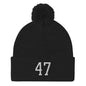 Donald Trump 47 Knit Pom Beanie - Black