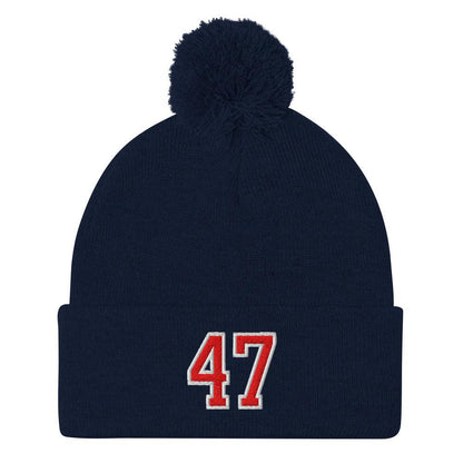 Donald Trump 47 Knit Pom Beanie - Navy