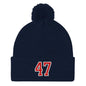 Donald Trump 47 Knit Pom Beanie - Navy