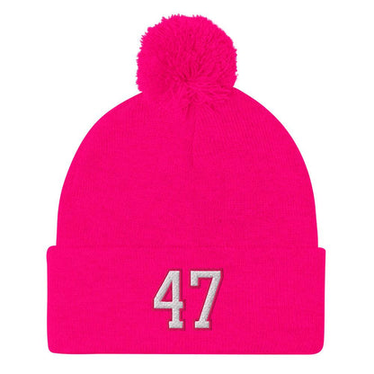 Donald Trump 47 Knit Pom Beanie - Neon Pink