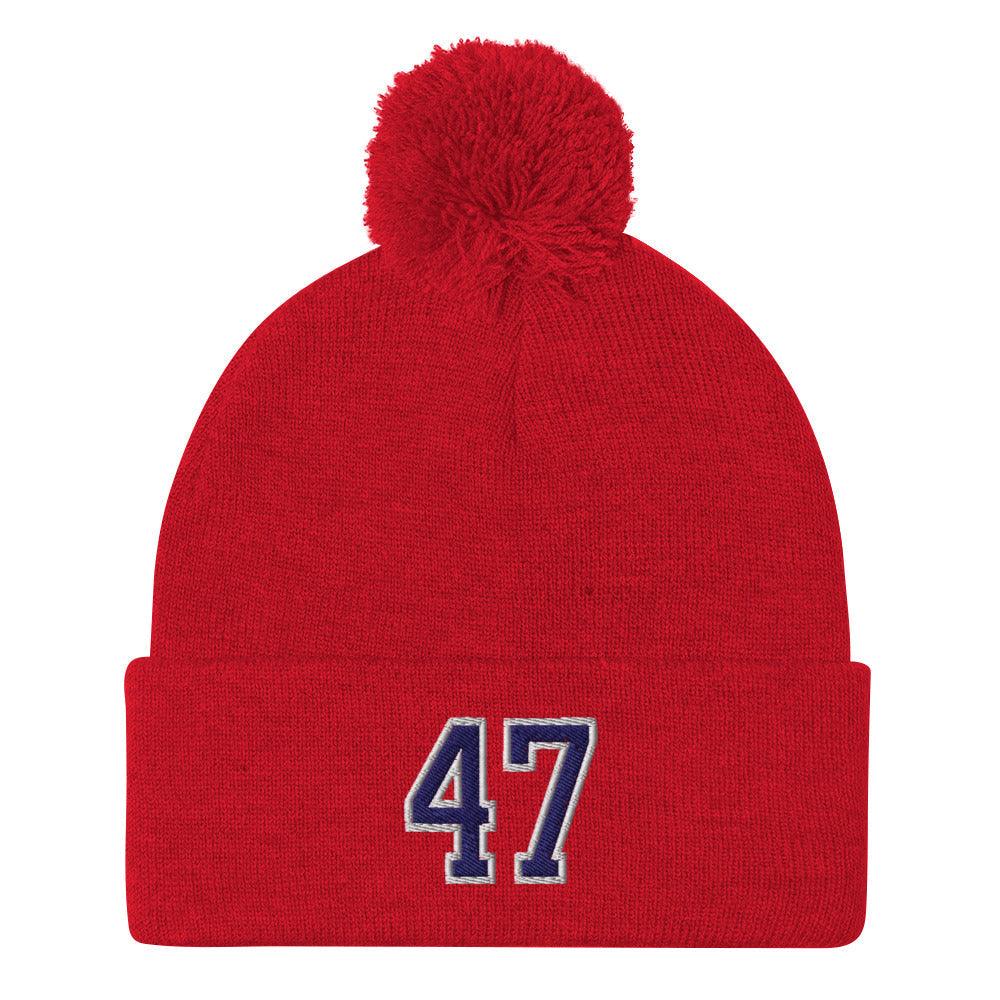 Donald Trump 47 Knit Pom Beanie - Red