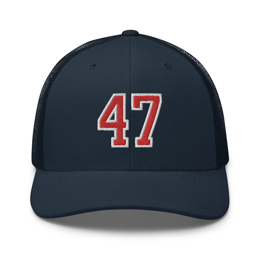 Donald Trump 47 Retro Trucker Hat - Navy