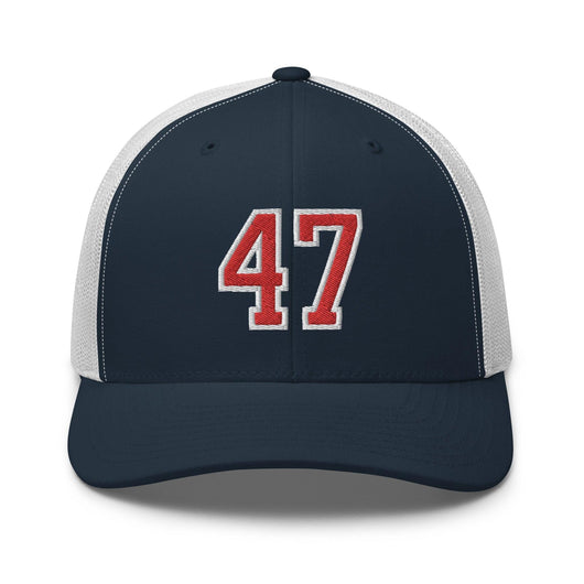 Donald Trump 47 Retro Trucker Hat - Navy/ White