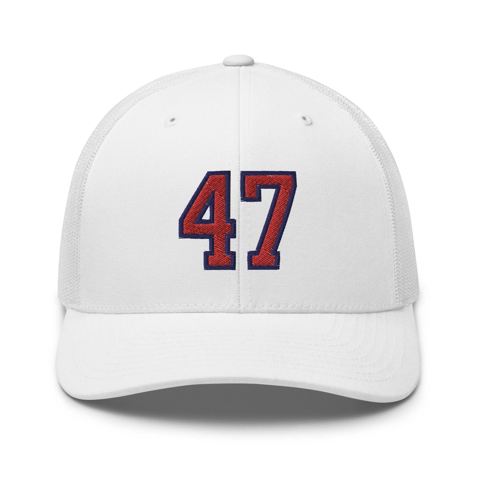 Donald Trump 47 Retro Trucker Hat - White