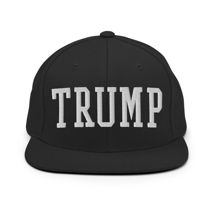 Donald Trump Block Flat Bill Brim Snapback Hat - Black