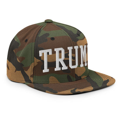 Donald Trump Block Flat Bill Brim Snapback Hat - Headwear
