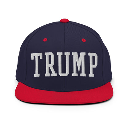 Donald Trump Block Flat Bill Brim Snapback Hat - Navy/ Red - Headwear