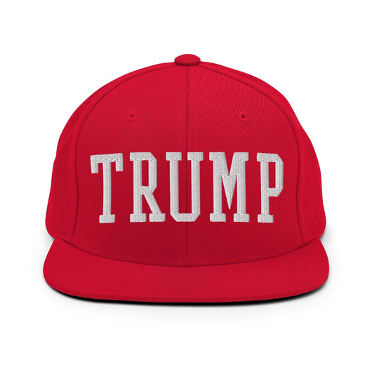 Donald Trump Block Flat Bill Brim Snapback Hat - Red