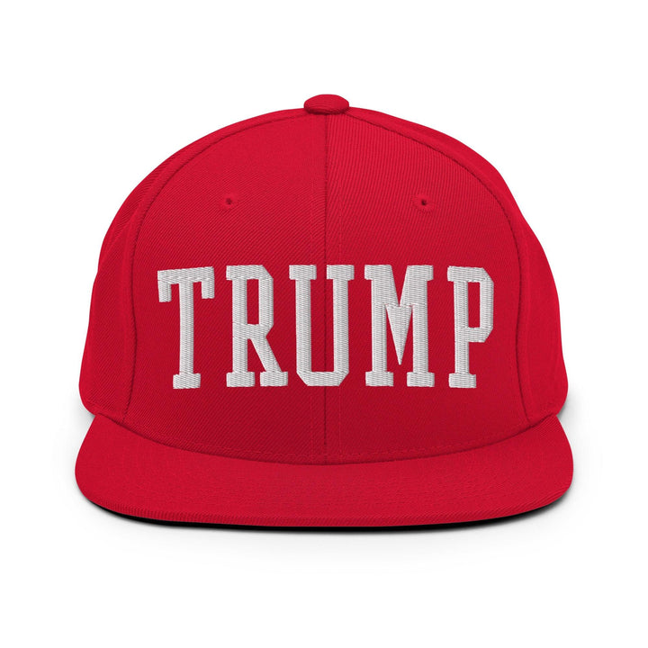 Donald Trump Block Flat Bill Brim Snapback Hat - Red