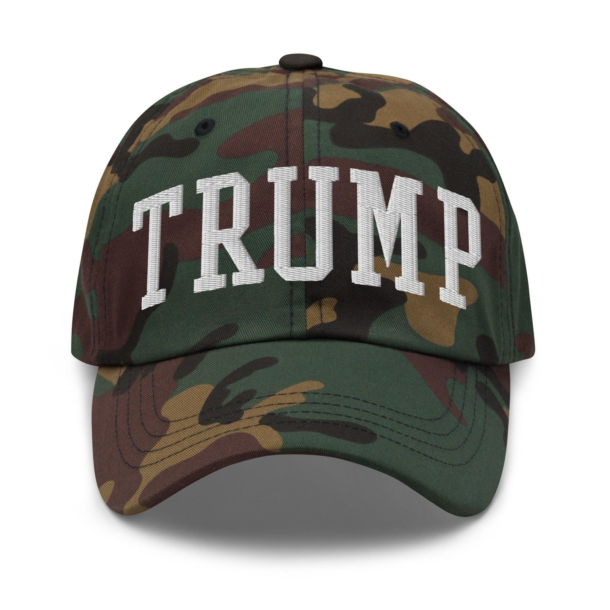 Donald Trump Block Golf Dad Hat - Green Camo - Headwear