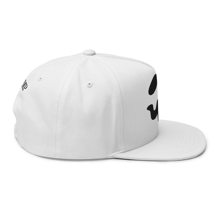 Donald Trump Ghost Halloween Flat Bill Brim 5 Panel Snapback Hat - White
