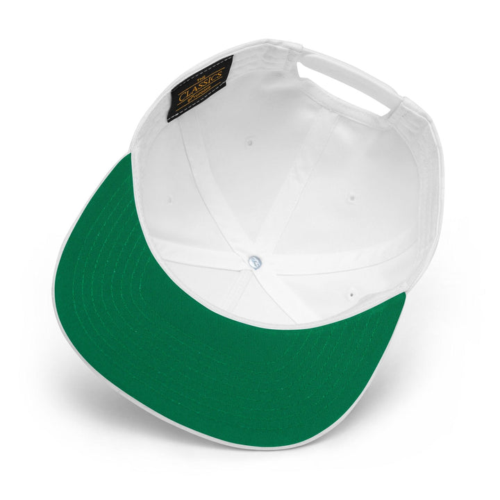 Donald Trump Ghost Halloween Flat Bill Brim 5 Panel Snapback Hat - White