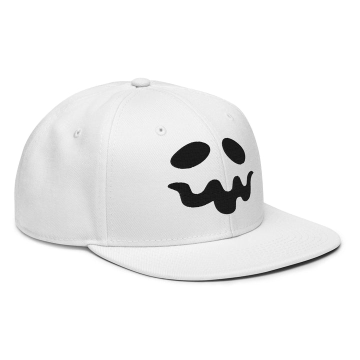 Donald Trump Ghost Halloween Flat Bill Brim High Crown Snapback Hat - White