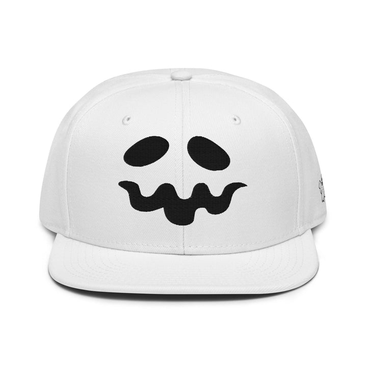 Donald Trump Ghost Halloween Flat Bill Brim High Crown Snapback Hat - White