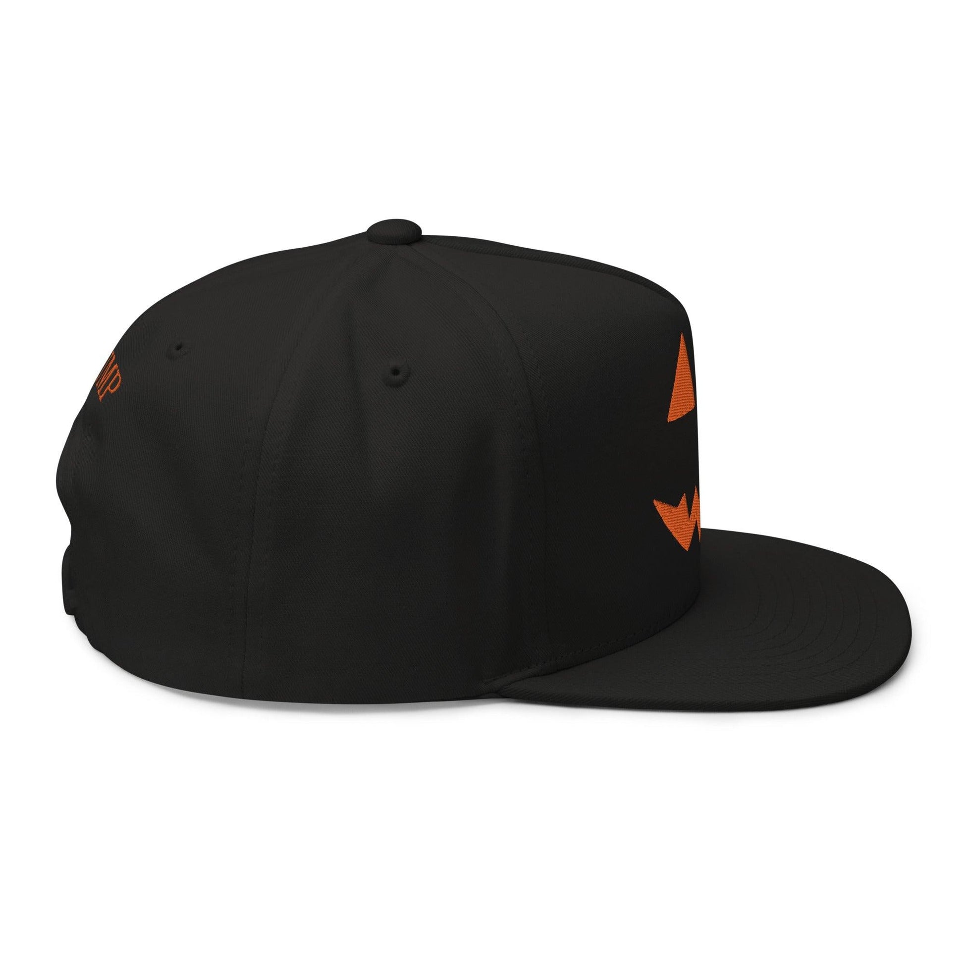 Donald Trump Jack-O’-Lantern Halloween Flat Bill Brim 5 Panel Snapback Hat - Headwear