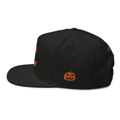 Donald Trump Jack-O’-Lantern Halloween Flat Bill Brim 5 Panel Snapback Hat - Headwear