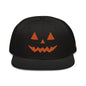 Donald Trump Jack-O’-Lantern Halloween Flat Bill Brim High Crown Snapback Hat - Black / only - Headwear