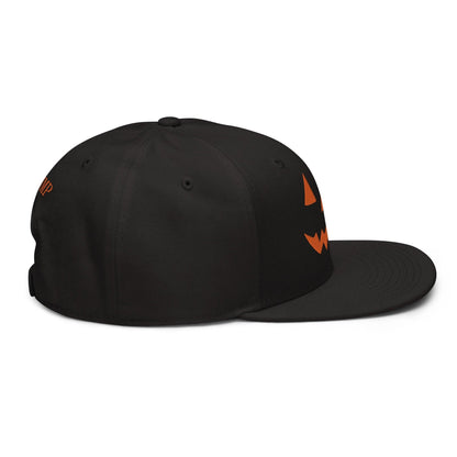 Donald Trump Jack-O’-Lantern Halloween Flat Bill Brim High Crown Snapback Hat - Headwear