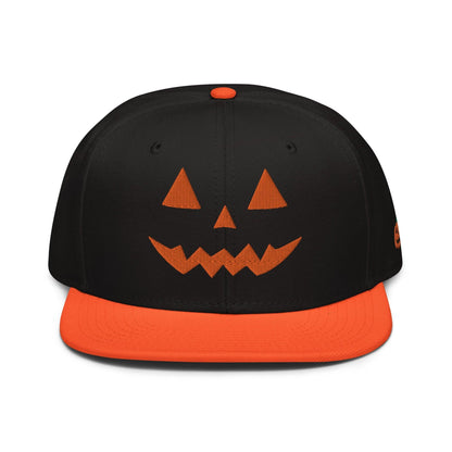 Donald Trump Jack-O’-Lantern Halloween Flat Bill Brim High Crown Snapback Hat - Orange / Black / only - Headwear