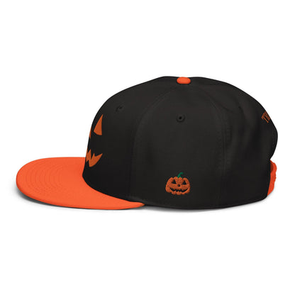 Donald Trump Jack-O’-Lantern Halloween Flat Bill Brim High Crown Snapback Hat - Headwear
