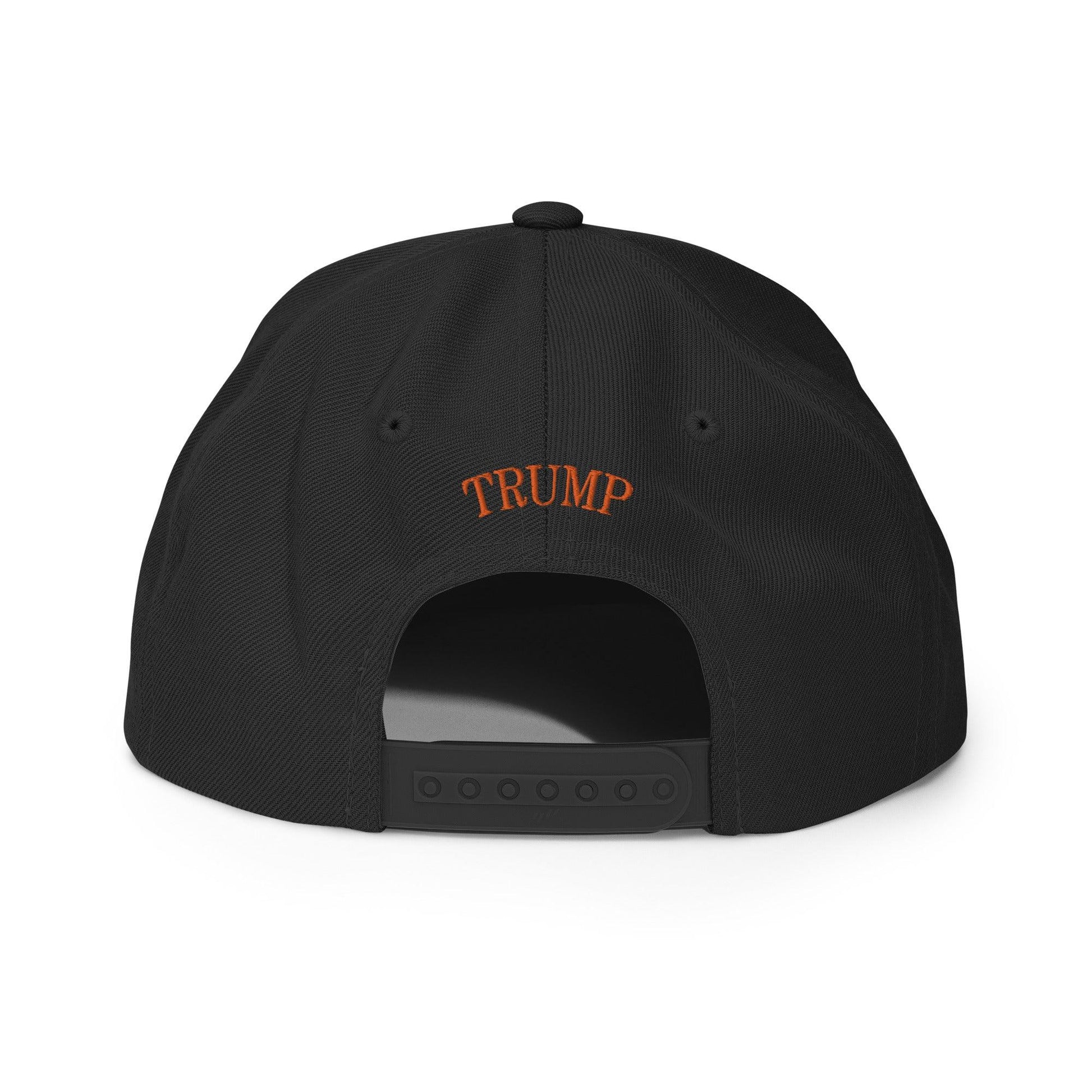 Donald Trump Jack-O’-Lantern Halloween Flat Bill Brim Snapback Hat - Headwear