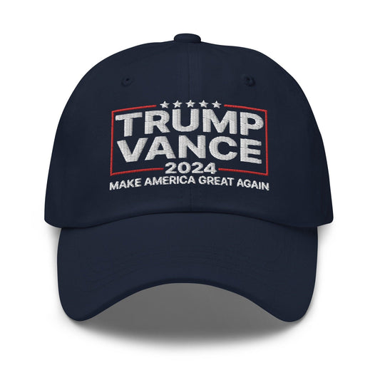 Donald Trump JD Vance 2024 MAGA Dad Hat - Navy - Headwear