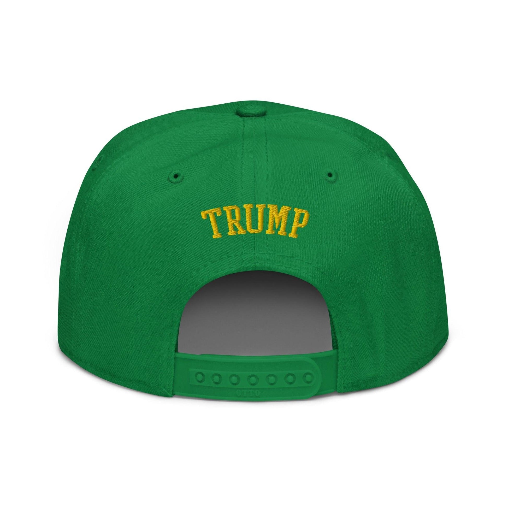 Donald Trump Witch Halloween Flat Bill Brim High Crown Snapback Hat - Headwear