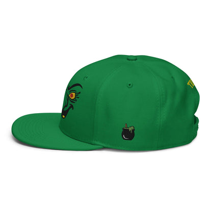 Donald Trump Witch Halloween Flat Bill Brim High Crown Snapback Hat - Headwear