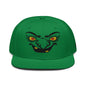 Donald Trump Witch Halloween Flat Bill Brim High Crown Snapback Hat - Green / Face - Headwear