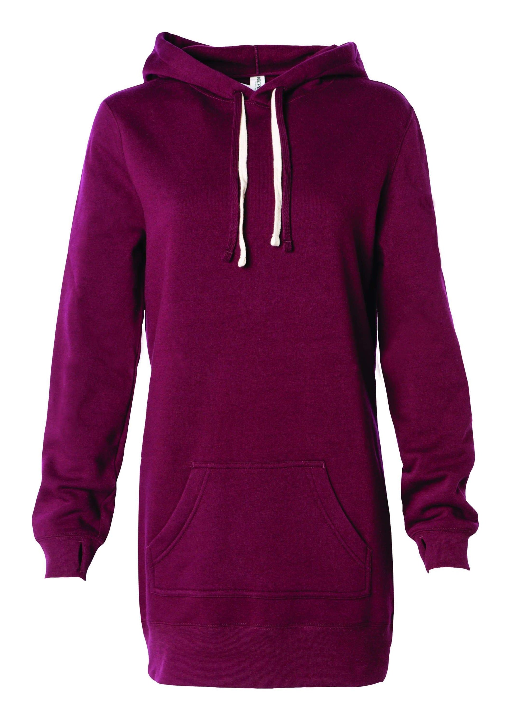 PRM65DRS - Midweight Special Blend Hooded Pullover Dress - Maroon / XS - HOODIES
