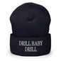 Drill Baby Embroidered Knit Cuffed Beanie - Navy