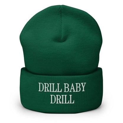 Drill Baby Embroidered Knit Cuffed Beanie - Spruce