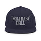 Drill Baby Flat Bill Brim Snapback Hat - Navy - Headwear