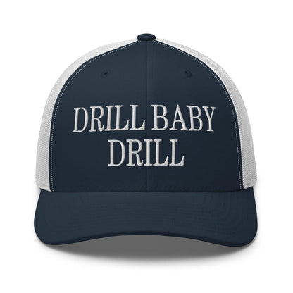 Drill Baby Retro Trucker Hat - Navy/ White - Headwear
