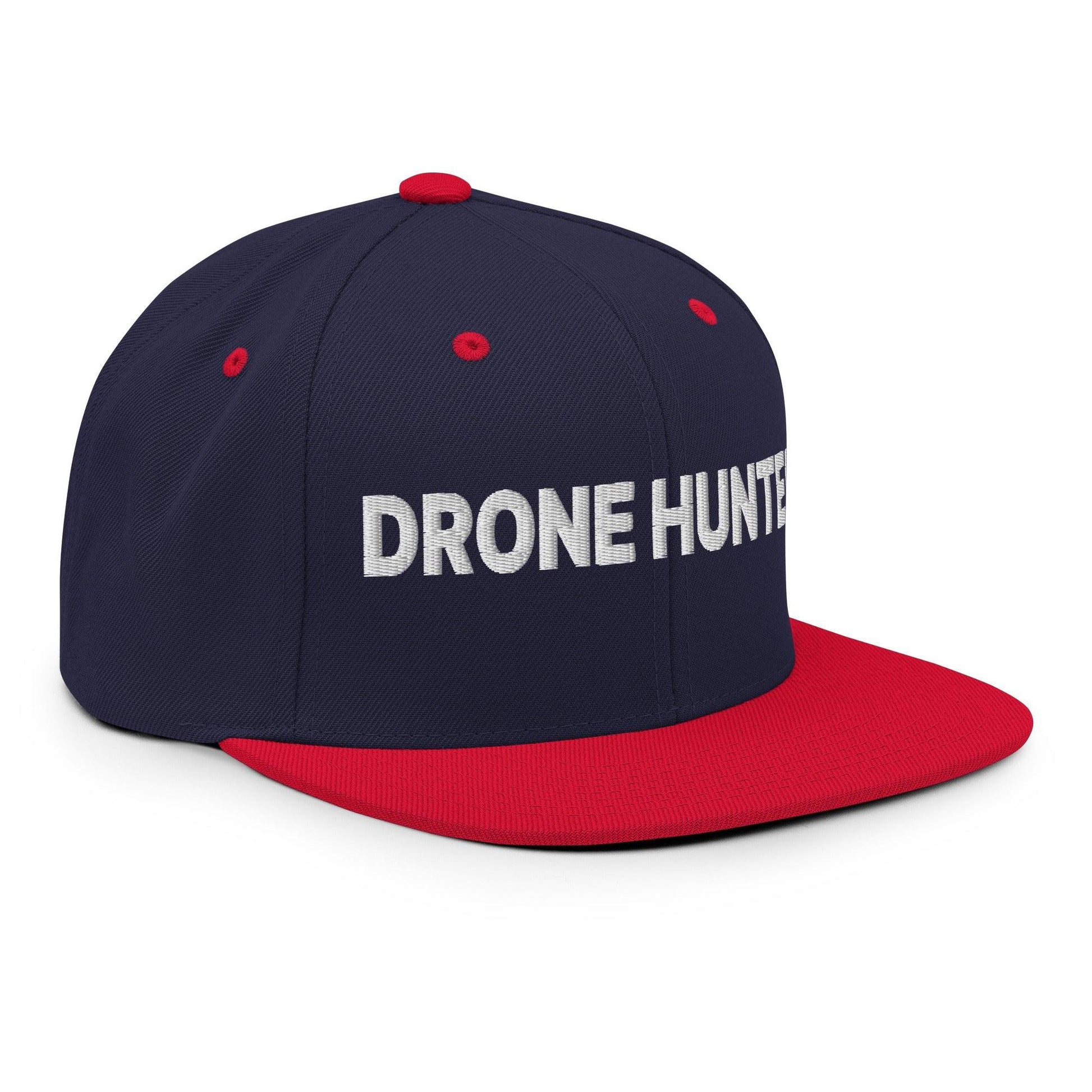 Drone Hunter Embroidered Flat Bill Brim Snapback Hat